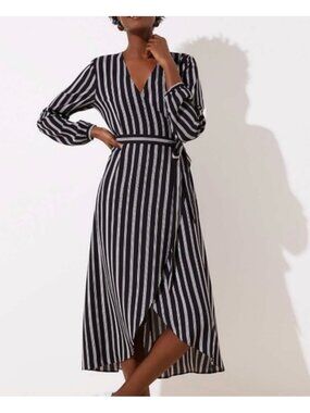 LOFT by Ann Taylor Petites XSP Midi Wrap Dress breathable crossover lightweight